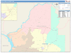 Walla Walla County, WA Digital Map Color Cast Style